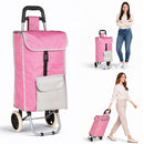 Carrello per la Spesa Zeus Trolley con Rivestimento Termico 35x30x90 cm e Ruote Rosa      