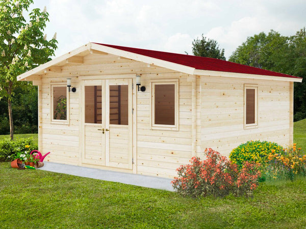 Casetta da Giardino Porta Doppia 3 Finestre 500x500 cm in Legno Lavinia prezzo
