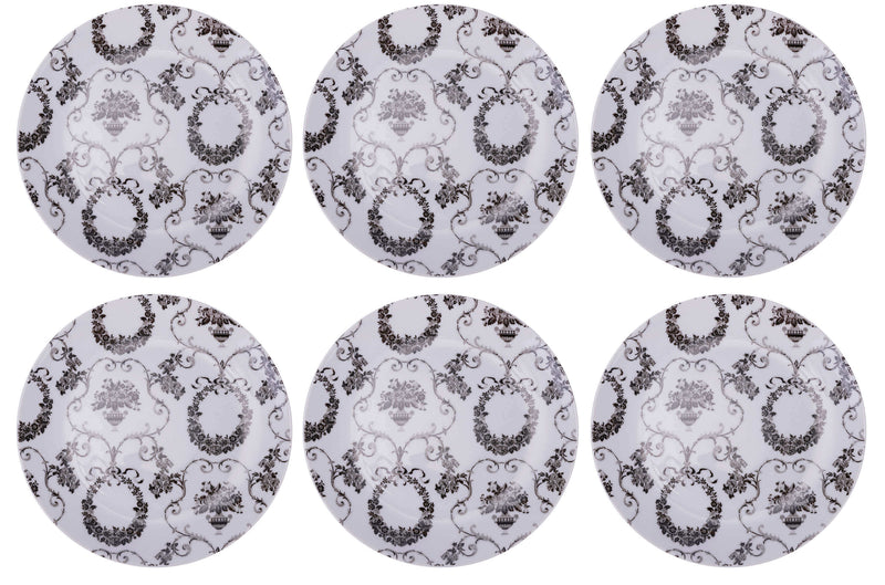 Set 6 Piatti Frutta Ø19x2 cm  in Porcellana e Gres VdE Tivoli 1996 Rose Baroque