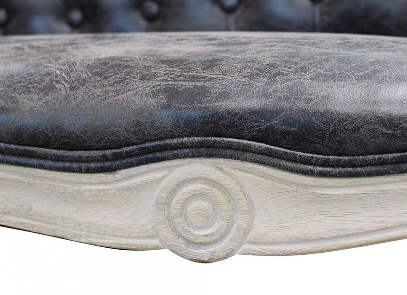 Divano Coleman 107x61x70 h cm in Similpelle Grigio scuro