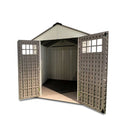 Casetta Box da Giardino Gardenia S 210x164x252 cm Area 3,44 mq in HDPE Grigio e Marrone Scuro      