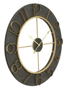 Orologio da Muro Dark Glam Ø70x5 cm in Ferro e MDF Nero e Oro
