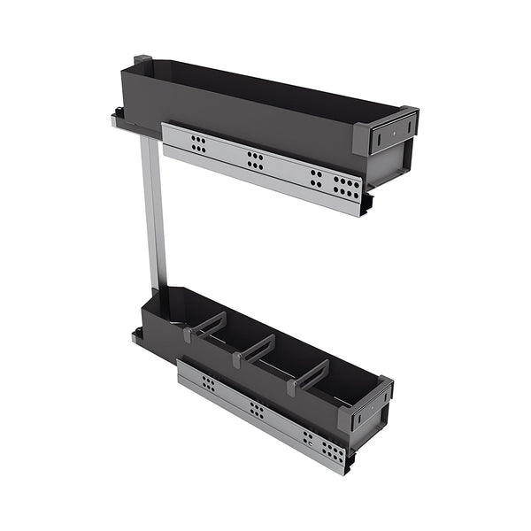 Portabottiglie Estraibile per Mobile da Cucina 15 cm in Acciaio Emuca Grigio antracite online