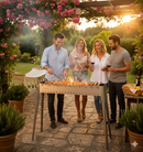 Cuoci Arrosticini a Carbone 80 cm in Ferro Alluminato Lisa Luxury Miami 800 F