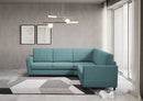Divano Angolare 5 Posti 228x228x85 cm Yasel in Tessuto Petrolio