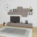 Parete Attrezzata Soggiorno 260 cm in MDF Tromen Light Mocha