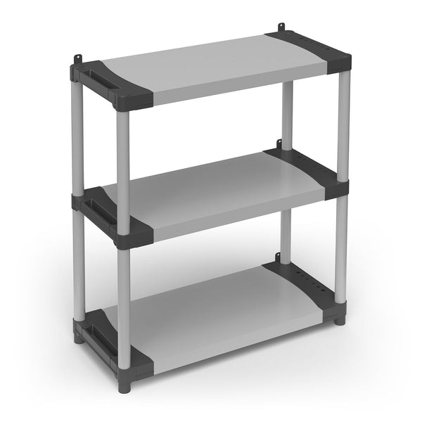 Scaffale 3 Ripiani 80x40x85 cm in Resina PVC Grigio online