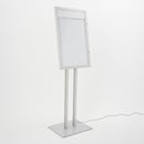 Espositore a Leggio con Piantana 51,4x79 cm in Alluminio con Led Porta Menù Silver