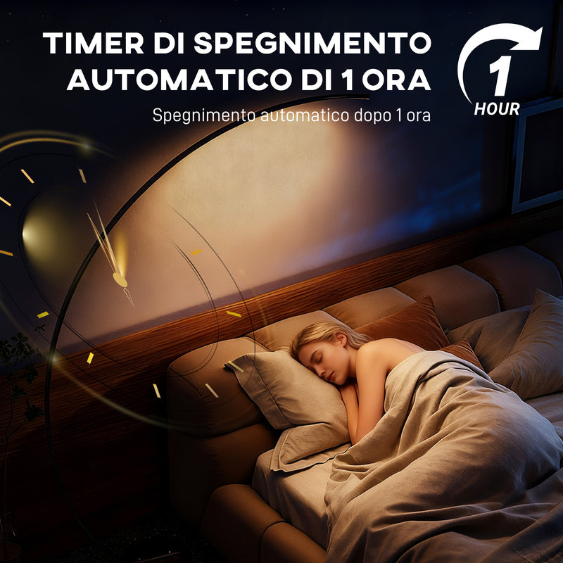 Lampada da Terra ad Arco Alta 172 cm a LED con Telecomando e Regolazione della Luminosità Argento      