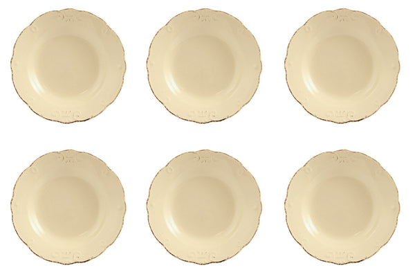 Set 6 Piatti Fondi Ø23x4 cm in Gres Villa d'Este Home Tivoli Duchessa Gialli prezzo