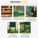 Gabbia Trappola per Animali Piccoli 100x25x28 cm conPorta e Maniglia in Acciaio Verde Scuro      