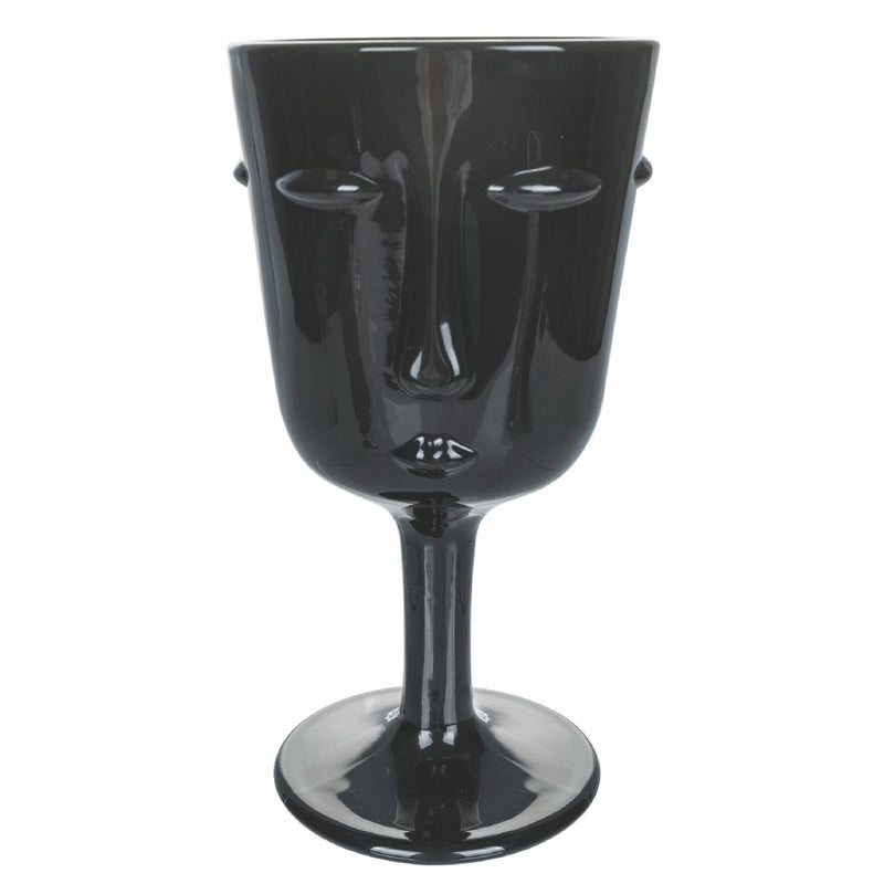 Set 6 Calici Vis à Vis Stones in Vetro VdE Tivoli 1996 Nero Grigio Trasparente