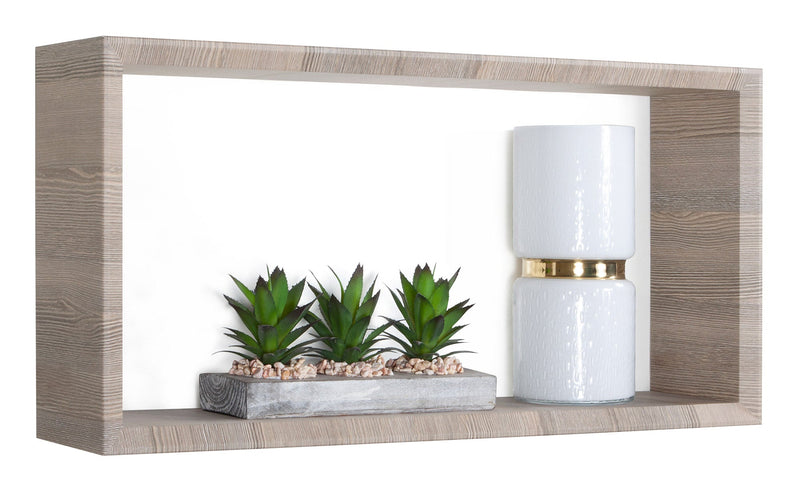 Mensola Cubo da Parete 70x35x15,5 cm in Fibra di Legno Artù Rovere Moka