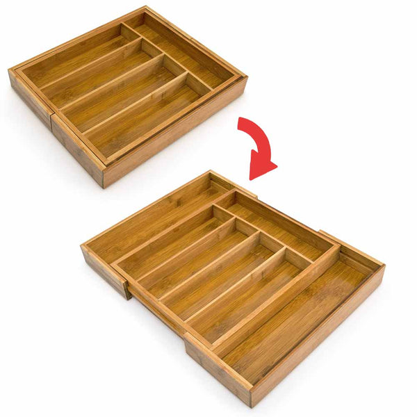 prezzo Portaposate Estensibile da Cassetto Cucina Porta Posate in Legno Bambù 37x31cm