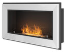 Camino a Bioetanolo da Parete/Incasso 90x49 cm Frame 900 Bianco con Vetro