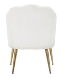 Poltrona Shell Crema 65x69x84 cm in Legno Spugna Poliestere e Acciaio Crema e Oro