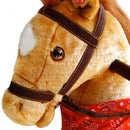 Cavallo a Dondolo in Peluche e Legno con Suoni per Bambini Kidfun