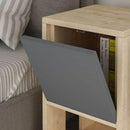 Comodino 1 Anta 30x30x55 cm in MDF Ema Rovere Antracite