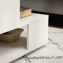 Tavolino da Caffè Asimmetrico 60x60x45 cm con Ripiani e Piedini Regolabili in Legno Bianco