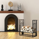 Portalegna Legnaia 75x30x60 cm in Acciaio con Attrezzi  Nero