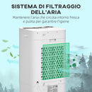 Raffrescatore Evaporativo e Ventilatore con Ghiaccio 3 in 1 a 3 Velocità con Timer 32x37x74 cm Bianco      