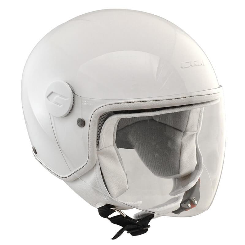 Casco Demi-Jet per Bambini Visiera Lunga CGM Magic Mono 205A Bianco YS - (49-50 cm)