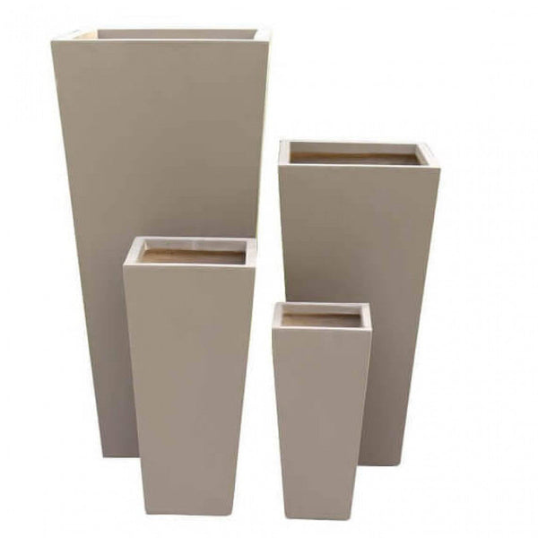 online Set di 4 vasi Margherita in Fibra di argilla Marrone