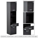 Mobile a Colonna da Bagno in Legno Marrone scuro 30x29x135 cm 