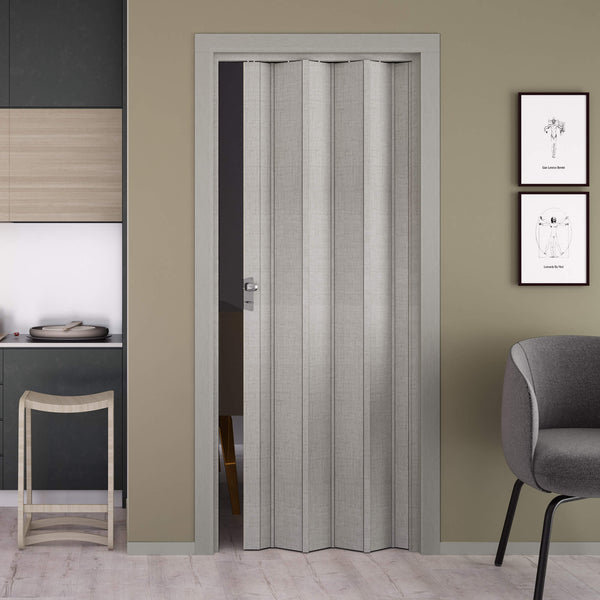 Porta a Soffietto da Interno 83x214 cm in PVC Caroline Tessuto Grigio acquista
