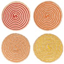 Set 4 Tovagliette Ø38 cm  in Paglia e Carta VdE Tivoli 1996 Spiral