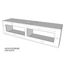 Mobile TV con Anta a Ribalta e Passacavi 153,6x40x39,6 cm con piedini Noce