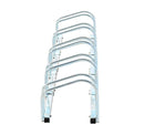 Rastrelliera Portabici 5 Posti in Acciaio 130x33x27 cm Argento 