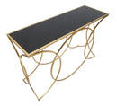 Console Infinity Small 120x40x79 cm in Ferro e Specchio Oro e Nero