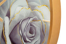Orologio da Parete Rose 5x60x5 cm in Vetro MDF e Metallo Multicolor