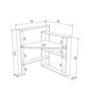 Scrivania angolare 94x94x114 cm Pisagor bianca