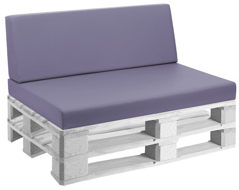 Cuscini per Pallet 120x80 cm Seduta e Schienale in Similpelle Mariotti Reforma Lilla