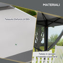 Gazebo da Giardino 326x326x272 cm Altezza Regolabile e Zanzariere Grigio Chiaro e Scuro   
