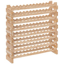 Portabottiglie  Cantinetta Vini con 8 Ripiani per 96 Bottiglie 114x28x113,5 cm in Legno di Pino   