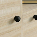 Mobile Ingresso 3 in 1 con Scarpiera Appendiabiti e Specchio Colore Legno Naturale e Nero