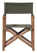 Set 2 Sedie Regista da Giardino 56x52x82 cm in Robinia e Canvas Salvia