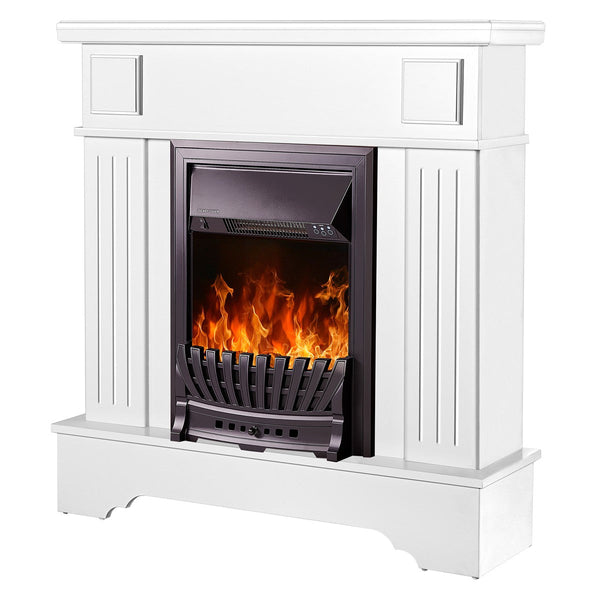 prezzo Camino Elettrico da Pavimento 109,2x103,4x30 cm Effetto Fiamma 2000W Marina Extra & Pluton Bianco