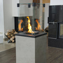 Stufa a Gas da Esterno cm 136,6x44,2x44,2 Flig Gastonia Mini Ossido Grigio con Vetri
