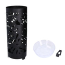 Portaombrelli in metallo nero foglie tondocm Ø19xh49