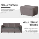 Set da Giardino Divano 2 Poltrone 1 Tavolino  Friendly Grigio