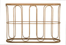 Consolle 110x32x77 cm in Metallo Piano in Rattan