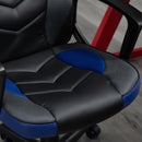 Sedia da Gaming Girevole Reclinabile in Similpelle  Nera e Blu