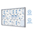 Bacheca con Ante Scorrevoli 160x98,2x5,9 cm in Alluminio Fondo Magnetico Silver