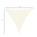 Tenda Vela da Giardino Triangolare in HDPE Crema 4x4x4m 