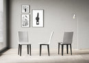 Sedia 40/44x42x86 cm Armida gambe Antracite in Similpelle Bianco