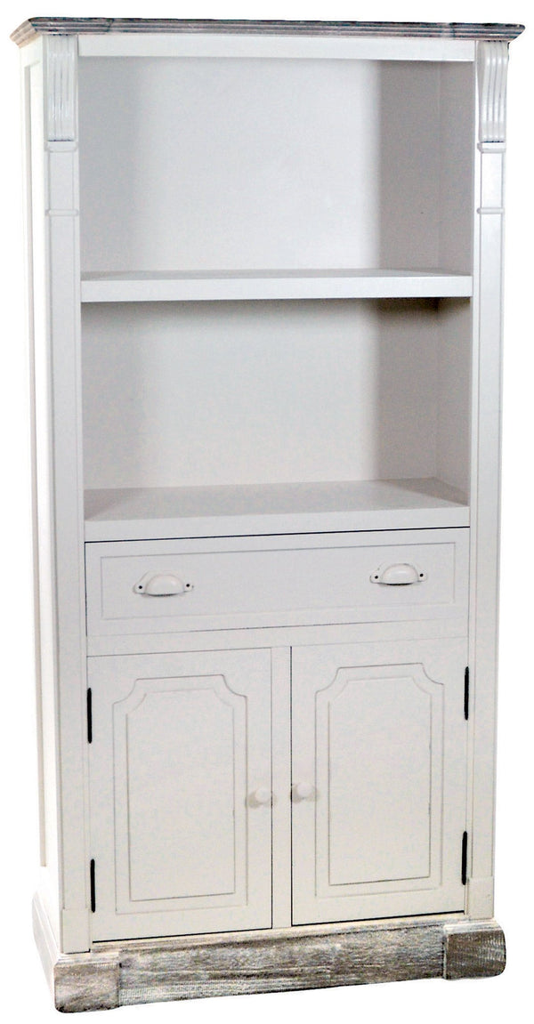 Libreria 2 Ripiani 1 Cassetto 2 Ante in Legno Provenza Bookcase online